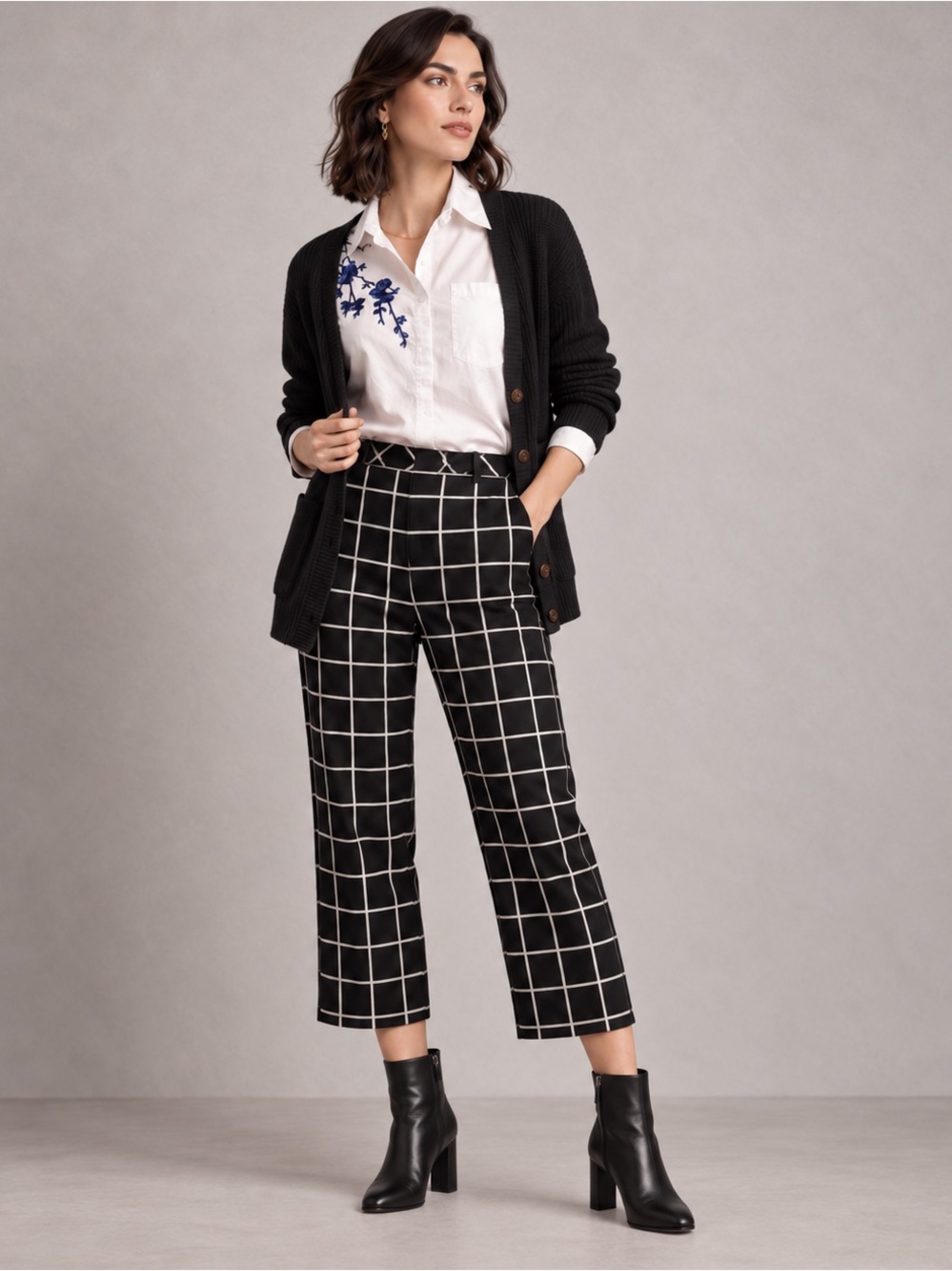 3pc Outfit Pants, Shirt and Cardigan size Small Medium